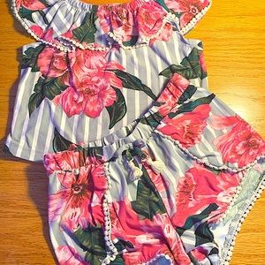 Girls 2 piece Matching Set shorts and top